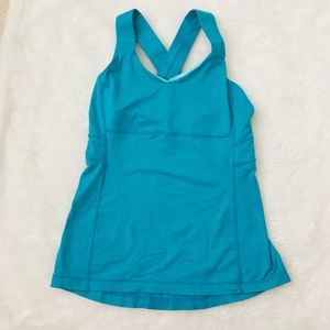 Lululemon Blue Criss Cross Back Workout Tank Top 6
